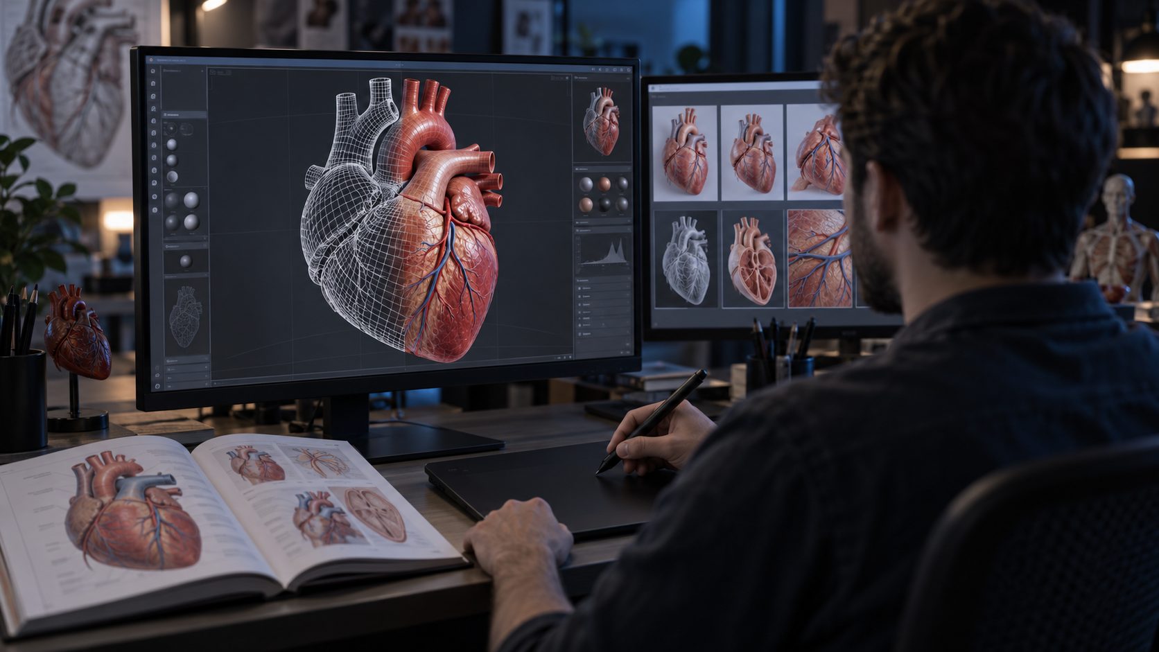 Medical animation production: reference, model, animate, approve